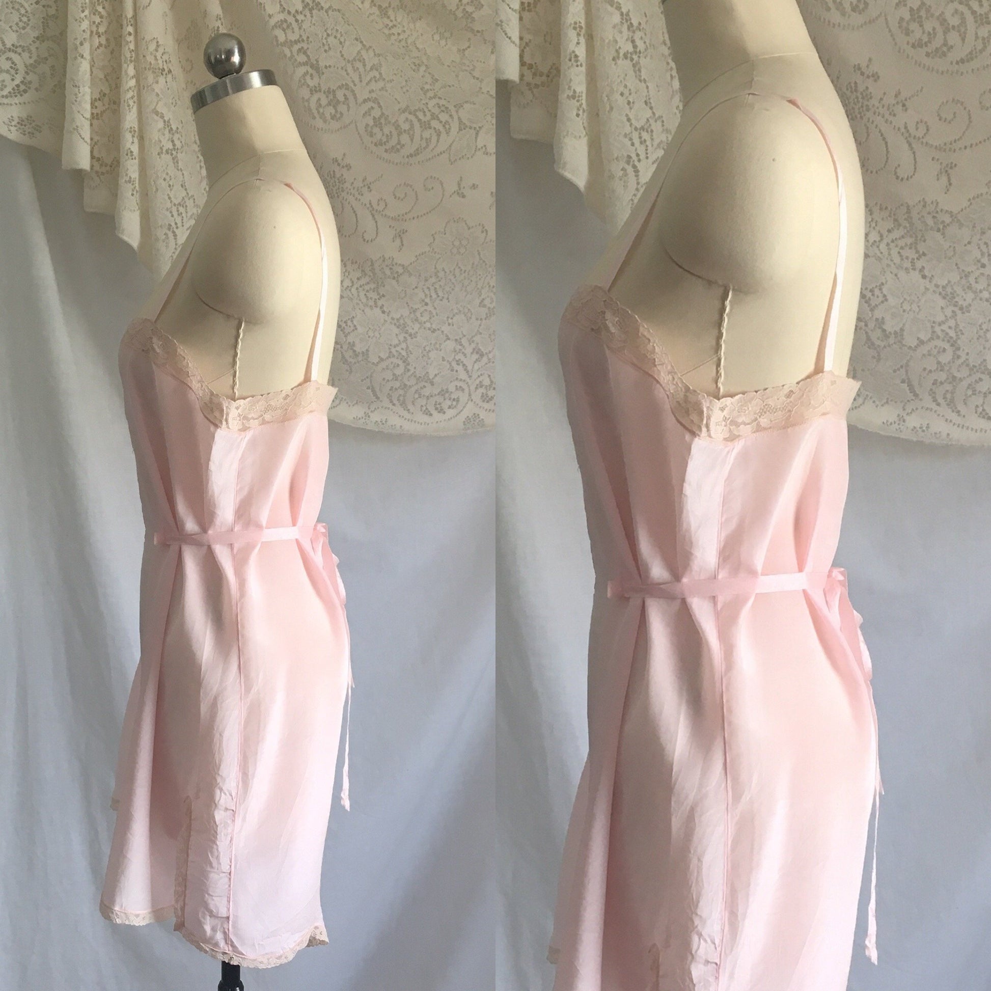 Vintage 1920's Pink Crepe Step-In Chemise -Never Worn - Daggers & Dames