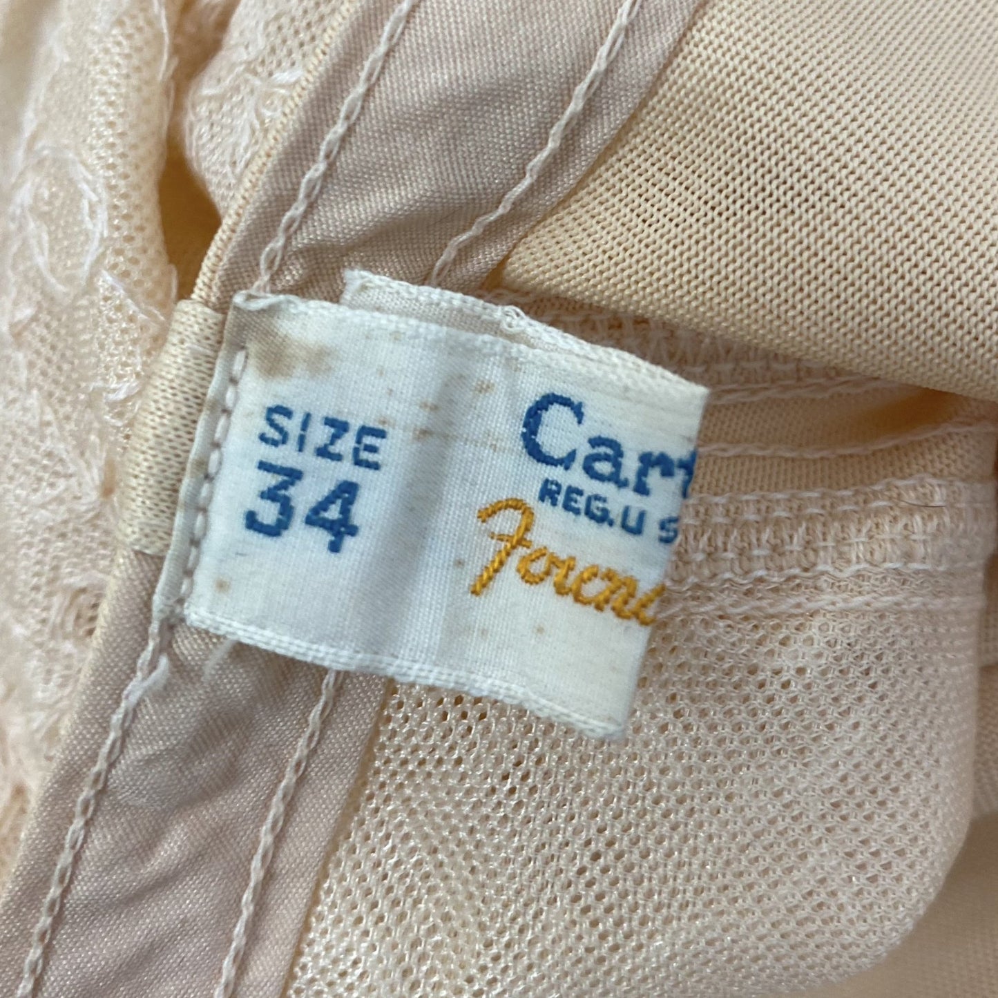 Vintage 1930's All in One Girdle | Rosey Nude Rayon Knit with Lace & Detachable Garters | Size 34 XS, S | Carter's - Daggers & Dames