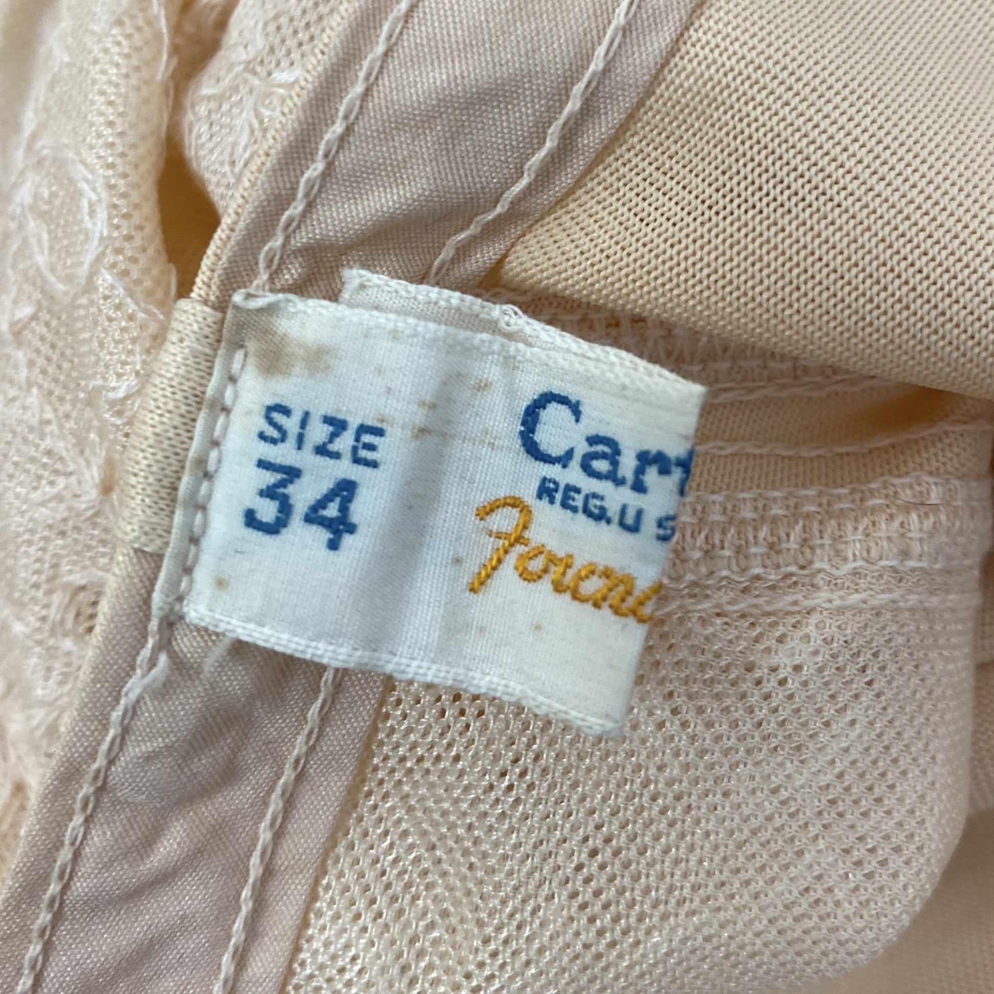 Vintage 1930's All in One Girdle | Rosey Nude Rayon Knit with Lace & Detachable Garters | Size 34 XS, S | Carter's - Daggers & Dames