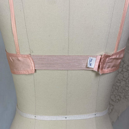 Vintage 1930's Bralette | Rose Pink Silk with Ribbon Straps | Size 32 C, 34 B | Never Worn - New Old Stock - Daggers & Dames