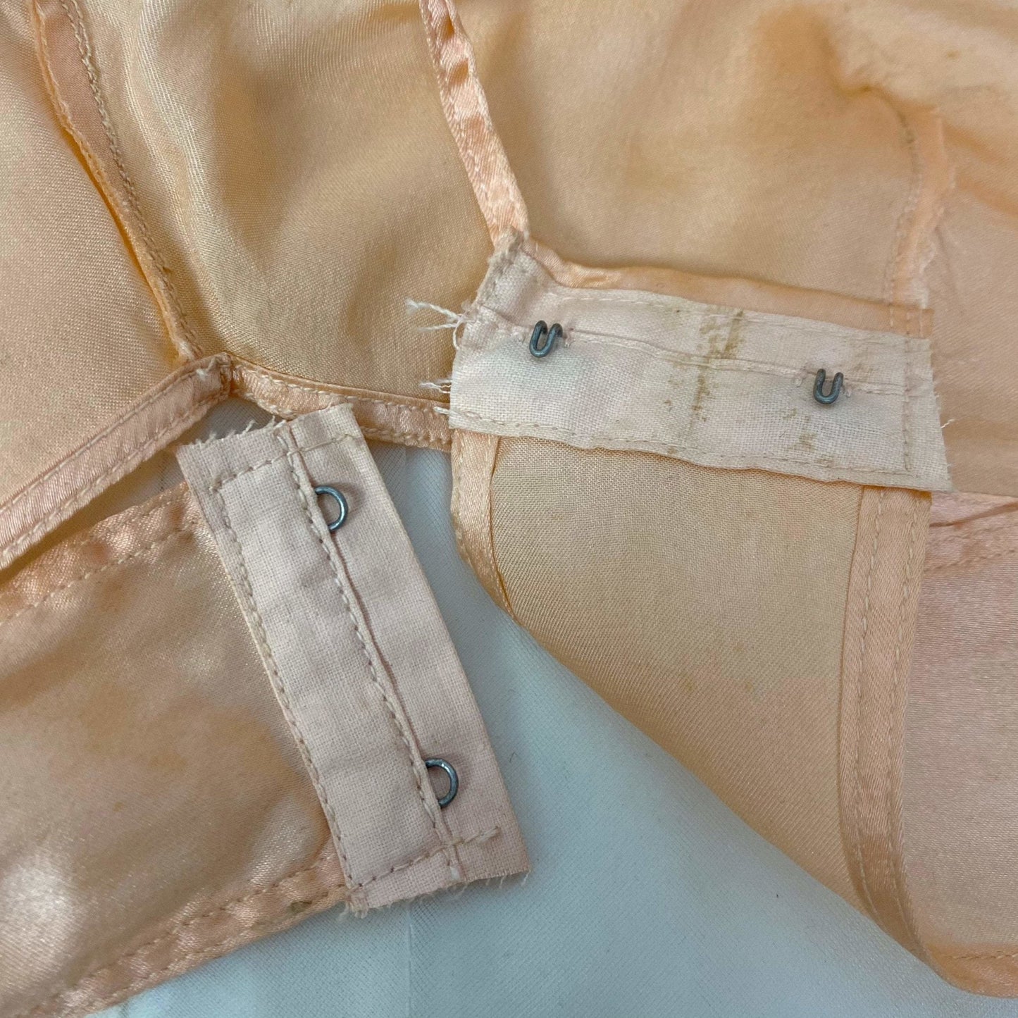 Vintage 1930's Bralette & Tap Pant Lingerie Set | Rich Apricot Silk with Mocha Lace | Size XS, 32 B | NRA Label -Never Worn - Daggers & Dames
