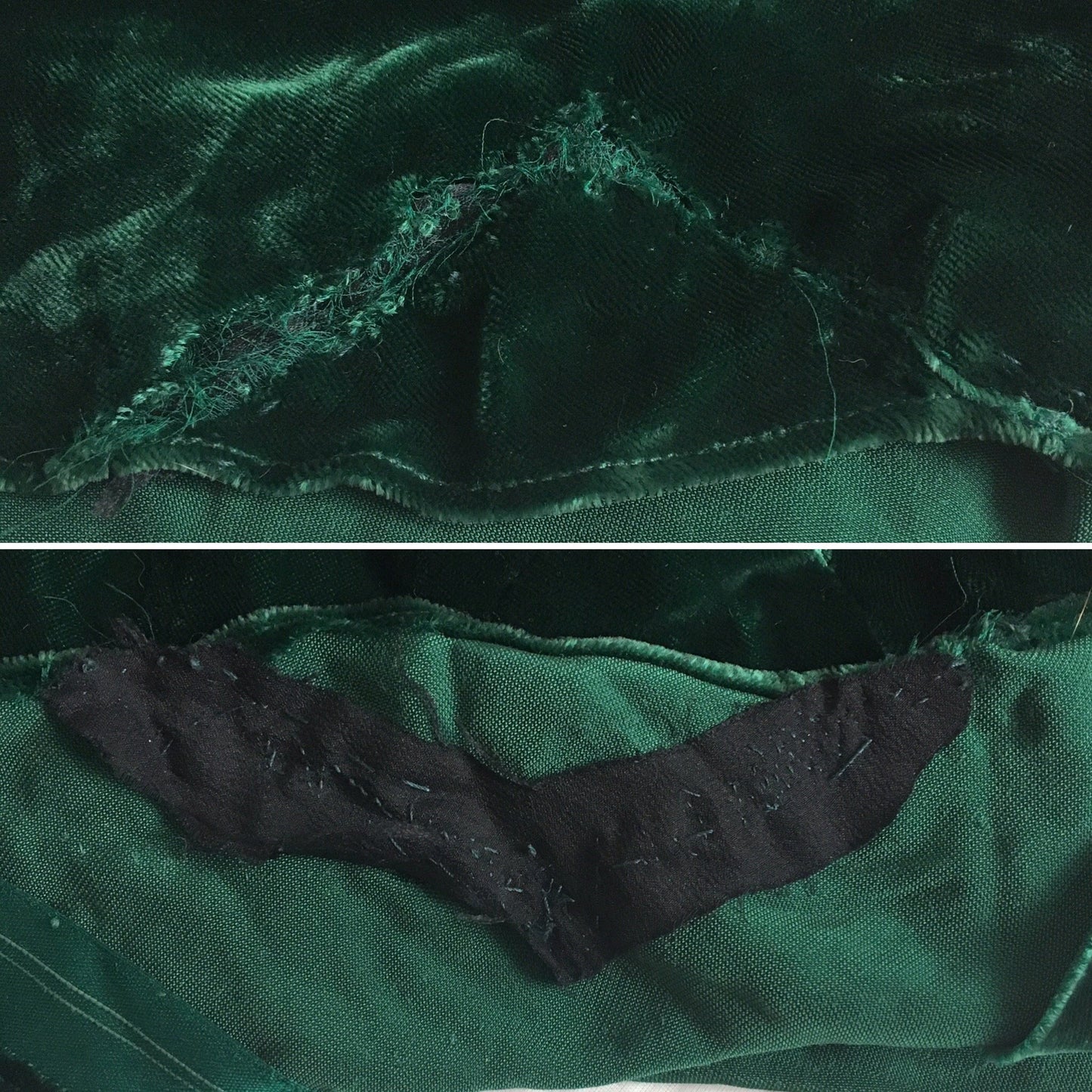 Vintage 1930's Dress | Emerald Green Velvet with Rhinestone Buttons & Open Back | Size XS - Daggers & Dames