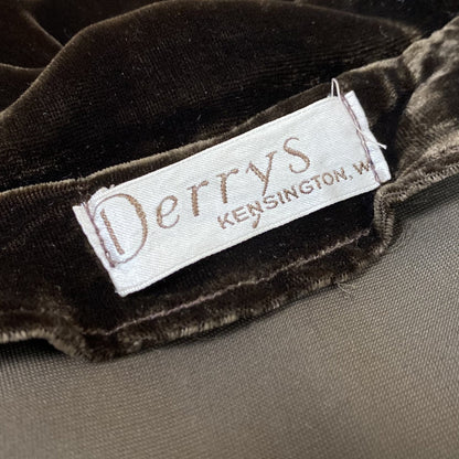 Vintage 1930's Jacket | Deep Mocha Brown Silk Velvet with Bias Cut & Peplum Waist | Size M, LG | Derry's - Daggers & Dames