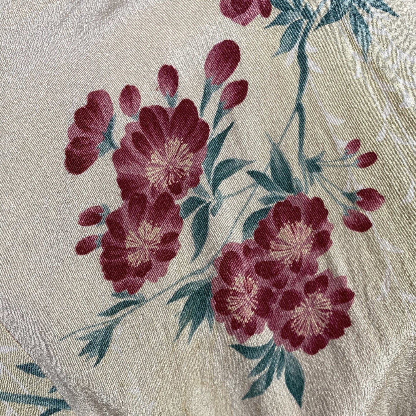 Vintage 1930's Japanese Kimono Robe | Reversible Silk Crepe with Painted Floral Pattern & Sash Tie | Size Free - Daggers & Dames