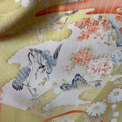 Vintage 1930's Japanese Kimono Robe | Reversible Silk Crepe with Painted Floral Pattern & Sash Tie | Size Free - Daggers & Dames