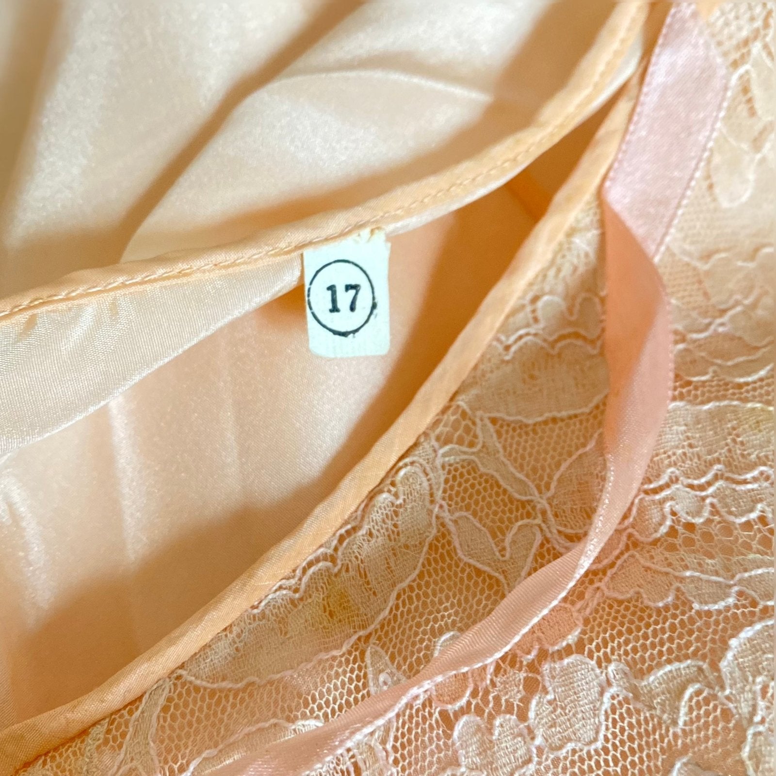 Vintage 1930's Jumpsuit Beach Pajamas | Pale Apricot Silk with Floral Cotton Lace | Size XS, S | Deadstock, Never Worn - Daggers & Dames
