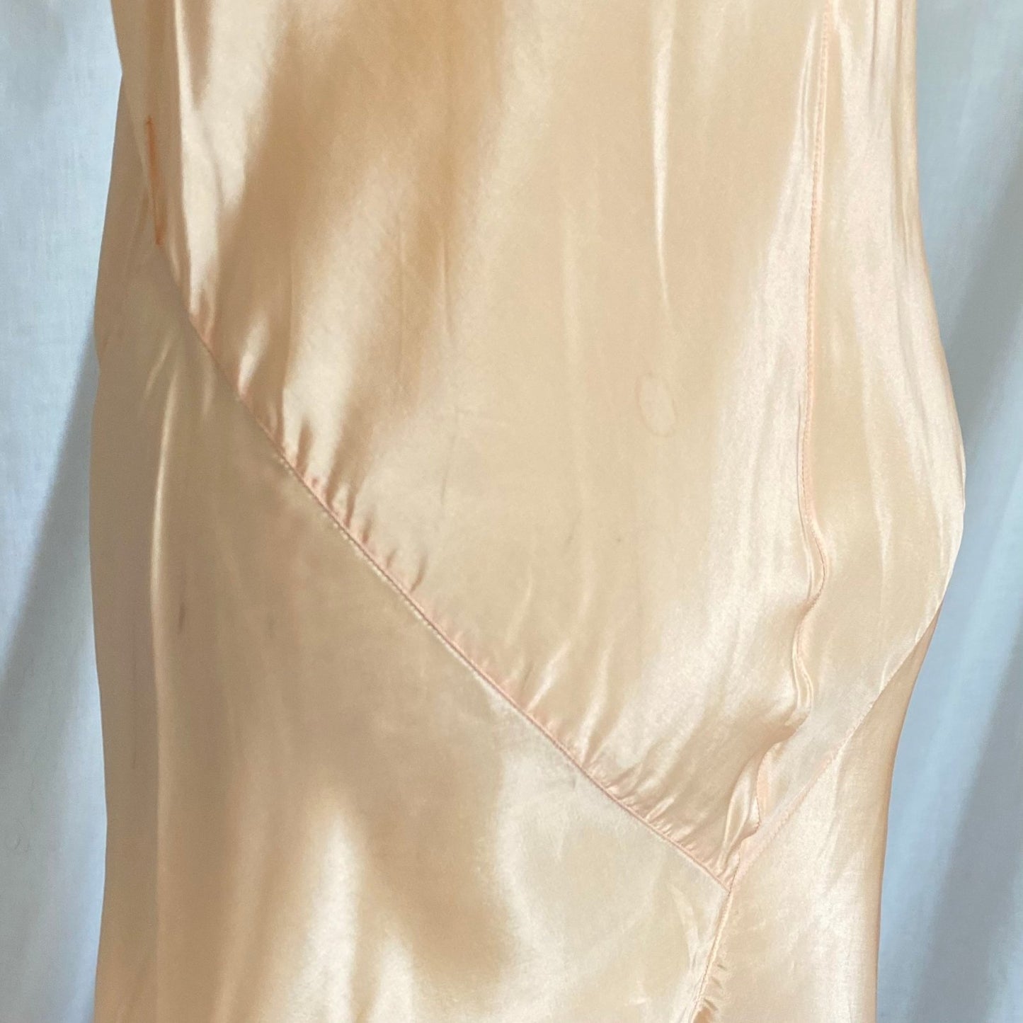 Vintage 1930's Jumpsuit Beach Pajamas | Pale Apricot Silk with Floral Cotton Lace | Size XS, S | Deadstock, Never Worn - Daggers & Dames