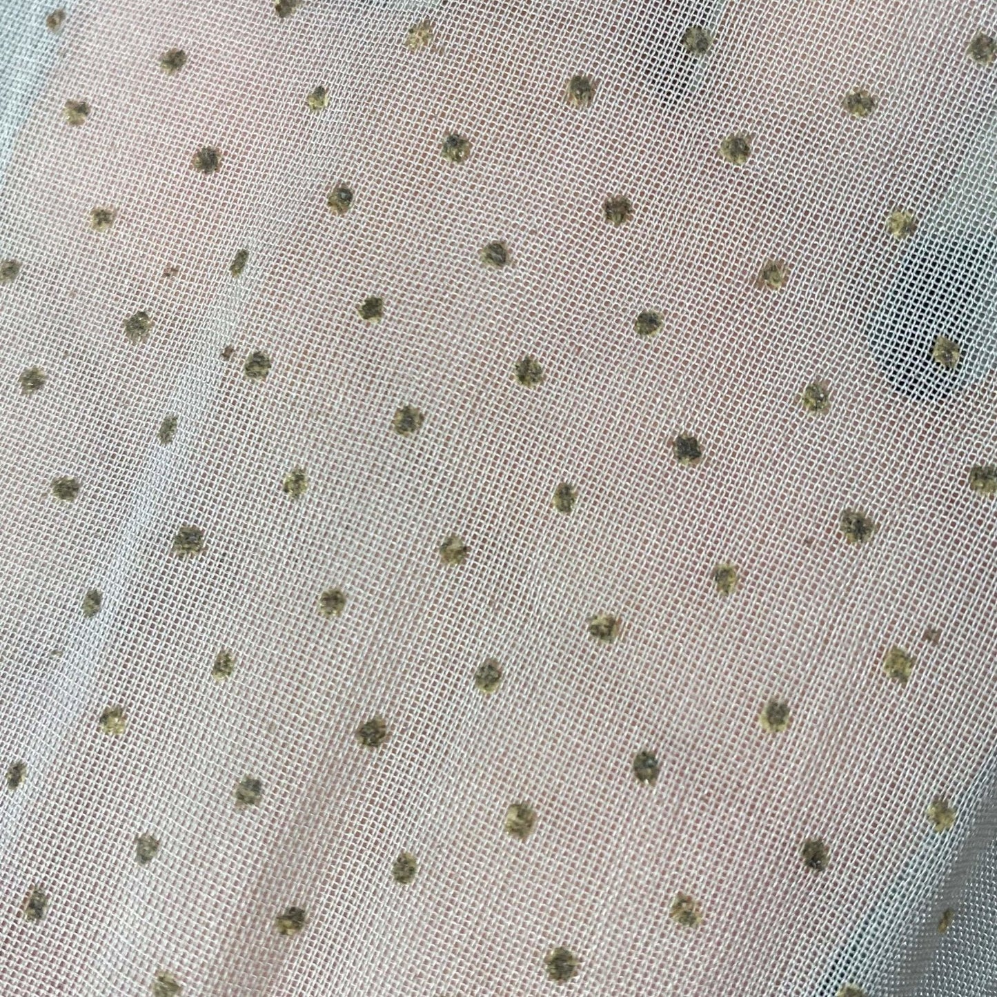 Vintage 1930's Maxi Dress | Sheer Dusty Blue Silk Organza with Gold Swiss Dots | Size M - Daggers & Dames