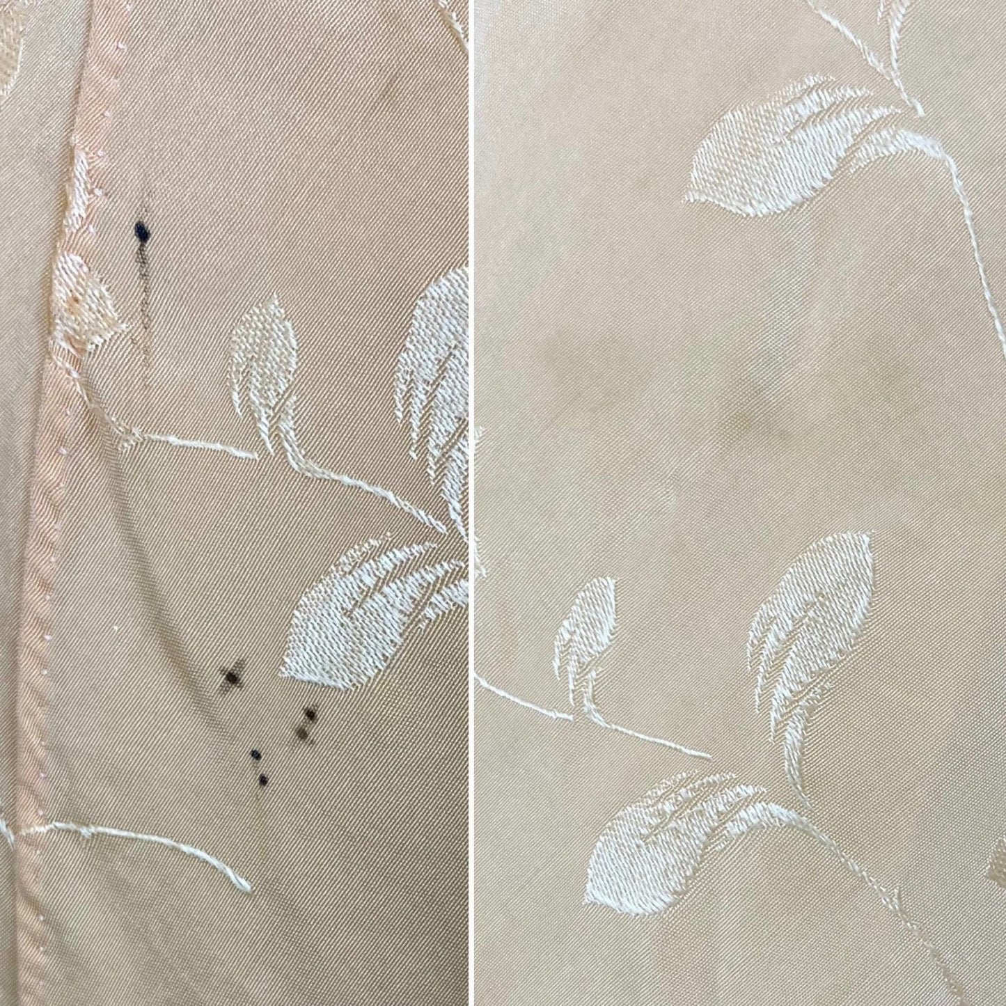 Vintage 1930's Nightgown | Hand Stitched Rose Gold Pink Silk with Floral Satin Damask & Embroidery | Size XS, S, M - Daggers & Dames