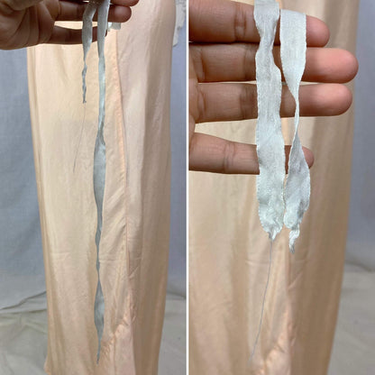 Vintage 1930's Nightgown | Peachy Pink Silk with Blush Lace | Size M, LG - Daggers & Dames