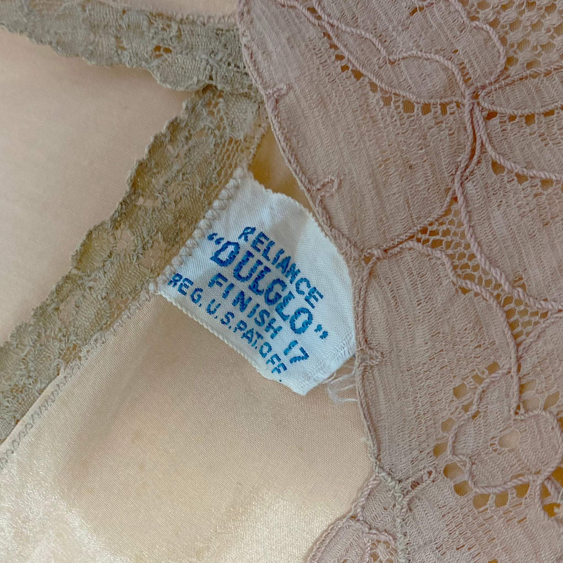 Vintage 1930's Nightgown | Rich Peach Silk with Deep Nude Lace & Silk Rosettes | Size LG | Reliance - Daggers & Dames