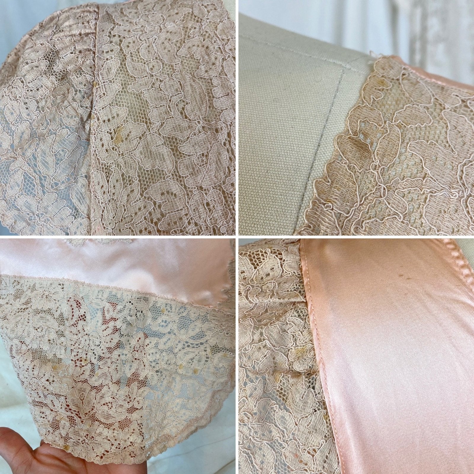 Vintage 1930's Nightgown | Rich Peachy Pink Silk with Nude Floral Lace | Size M | A 'Ful-Fashiond' Product - Daggers & Dames