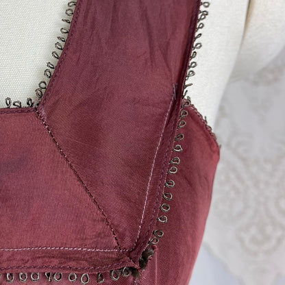 Vintage 1930's Slip | Deep Chocolate Brown Rayon Taffeta | Size XS - Daggers & Dames