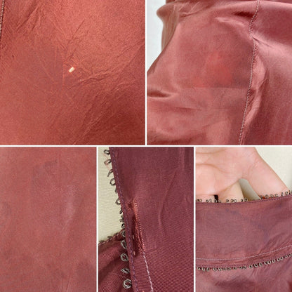 Vintage 1930's Slip | Deep Chocolate Brown Rayon Taffeta | Size XS - Daggers & Dames