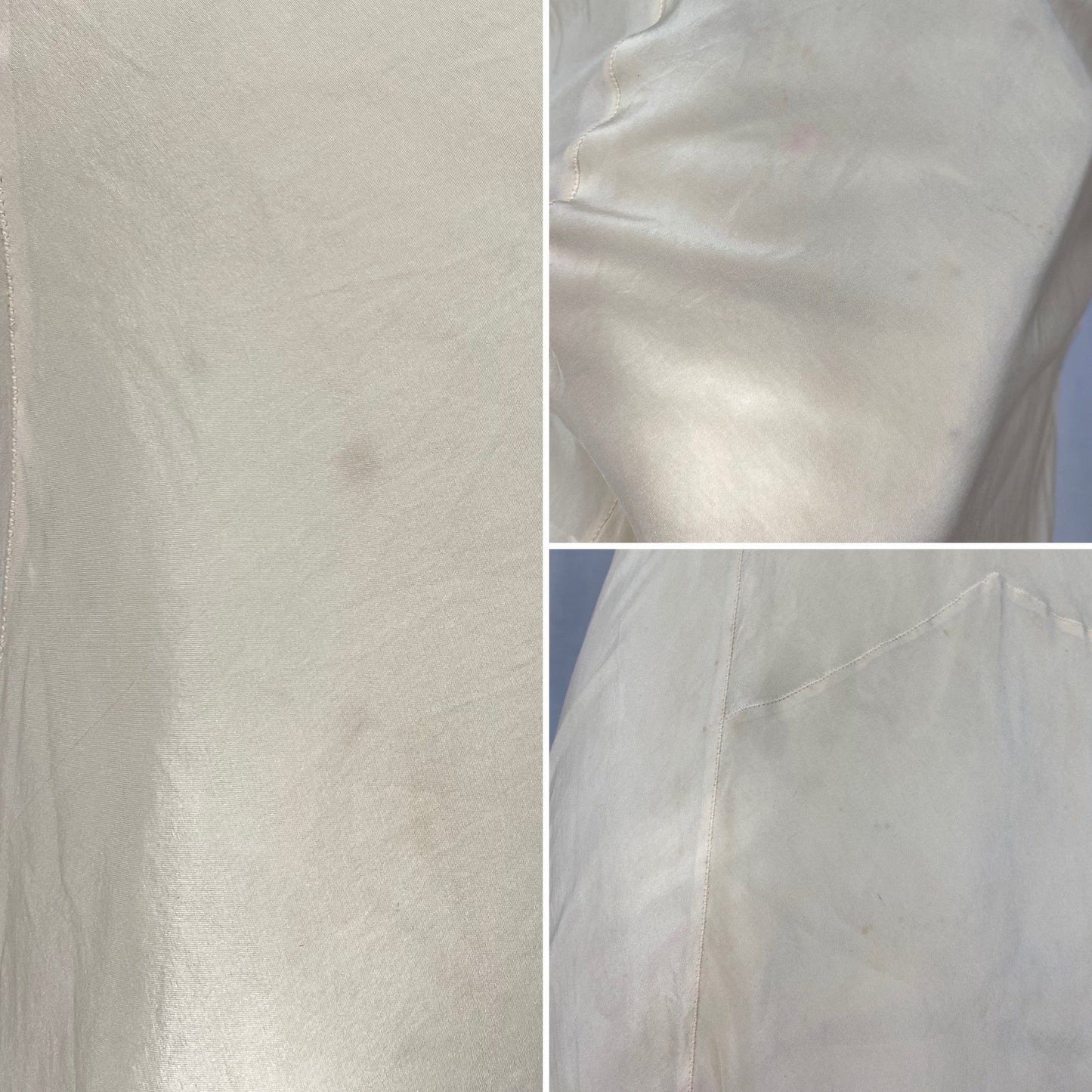 Vintage 1930's Slip | Ivory Silk Crepe Gartiere with Lace | Size XS | Bryn Mawr - Daggers & Dames