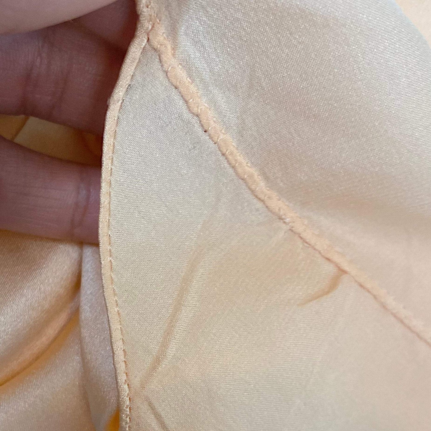 Vintage 1930's Slip | Rich Peach Silk Charmeuse with Embroidery | Size 34-38, M/LG - Daggers & Dames