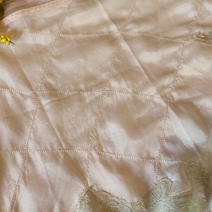Vintage 1930's Tap Pants | Pale Rosy Peach Silk with Nude Lace & Diamond Stitching | Size S, M | J.C. Penney - Daggers & Dames