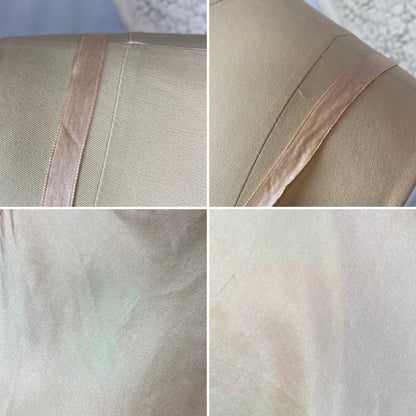 Vintage 1930's Teddy Chemise | Light Peach Silk Charmeuse with Nude Lace | Size 35 Bust, S | Rare NRA Label - Daggers & Dames