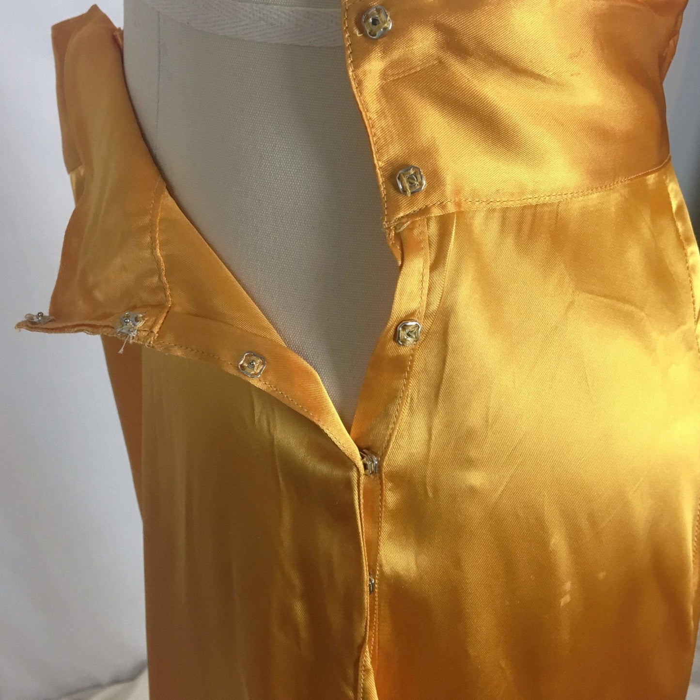 Vintage 1940's Beach Pajama Set | Size LG | Gold Rayon Satin Robe with Pajama Top & Palazzo Pants | Rothley - Maurice Rothschild - Daggers & Dames