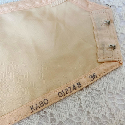 Vintage 1940's Bra | Peach Cotton & Rayon with Darted Cups | Size 36 B, 34 C | Kabo - Daggers & Dames