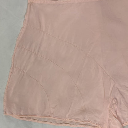 Vintage 1940's Bralette & Tap Pant Lingerie Set | Palest Pink Silk Crepe with Satin Appliques | Size XS, 32 B - Daggers & Dames
