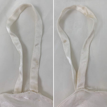 Vintage 1940's Bralette & Tap Pant Set | Buttermilk White Rayon Satin with Embroidery | Size XS | WWII Souvenir Lingerie, Made in Japan - Daggers & Dames