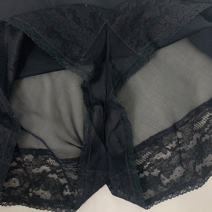 Vintage 1940's Bralette & Tap Pant Set | Sheer Black Rayon Chiffon with Lace | Size S, M - Daggers & Dames