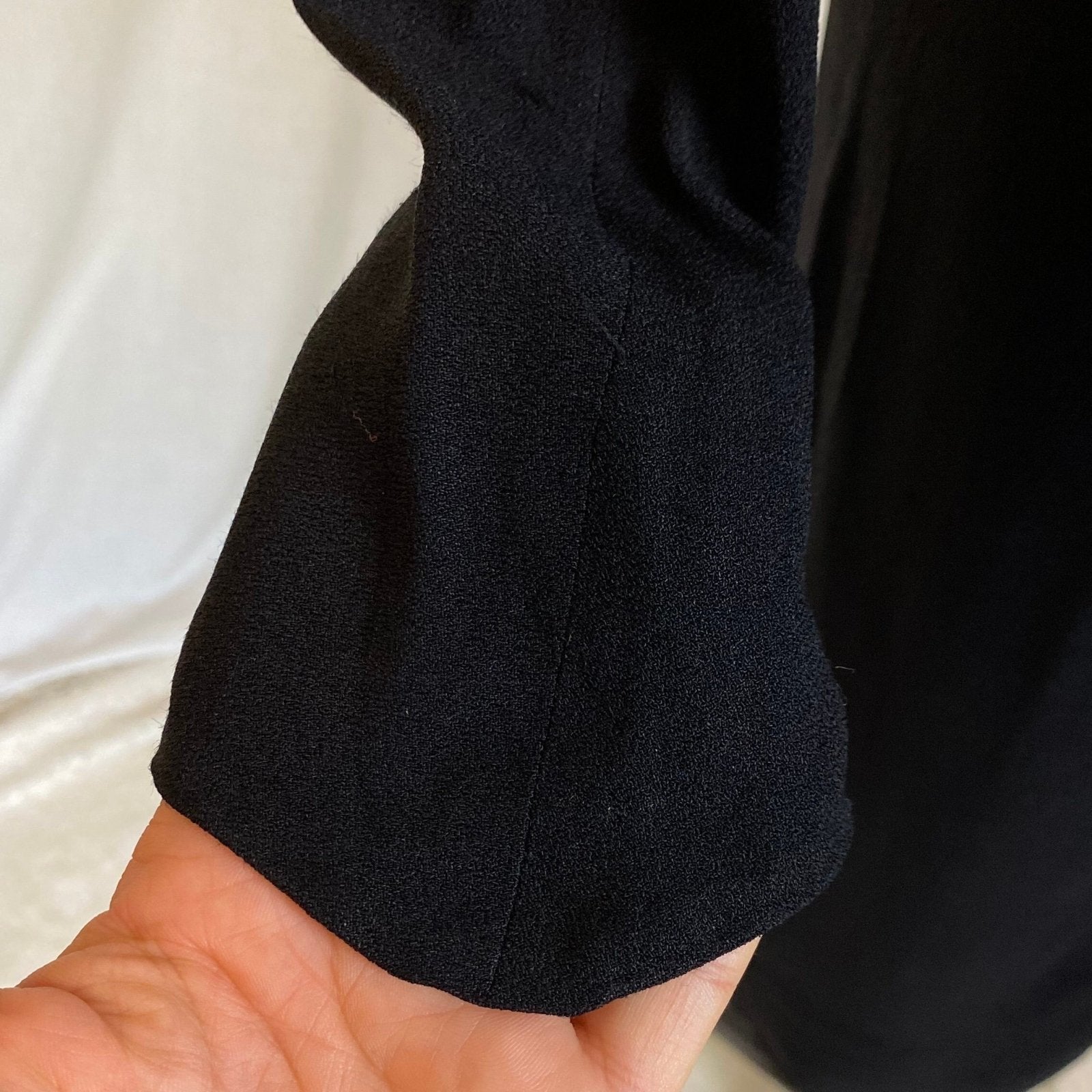 Vintage 1940's Dress | Black Rayon Crepe with High Collar & Darted Sleeves | Size XS | Dorothy O'Hara - Daggers & Dames