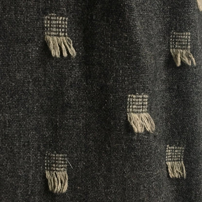 Vintage 1940's Dress | Gray Wool with Beige Fringe Embroidery | Herzberg's | Size XXS - Daggers & Dames