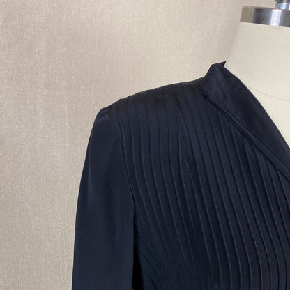 Vintage 1940's Dress | Inky Black Rayon with Pintucking | Size S | Ann Sutton - Daggers & Dames
