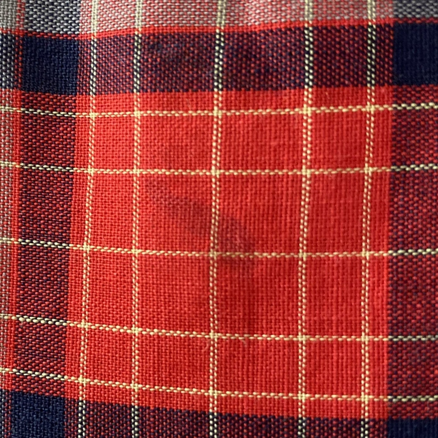 Vintage 1940's Dress | Red, Blue, & Taupe Plaid Lightweight Cotton with Belt | Size 36-38 Bust, M, LG - Daggers & Dames