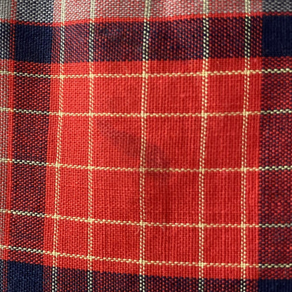 Vintage 1940's Dress | Red, Blue, & Taupe Plaid Lightweight Cotton with Belt | Size 36-38 Bust, M, LG - Daggers & Dames