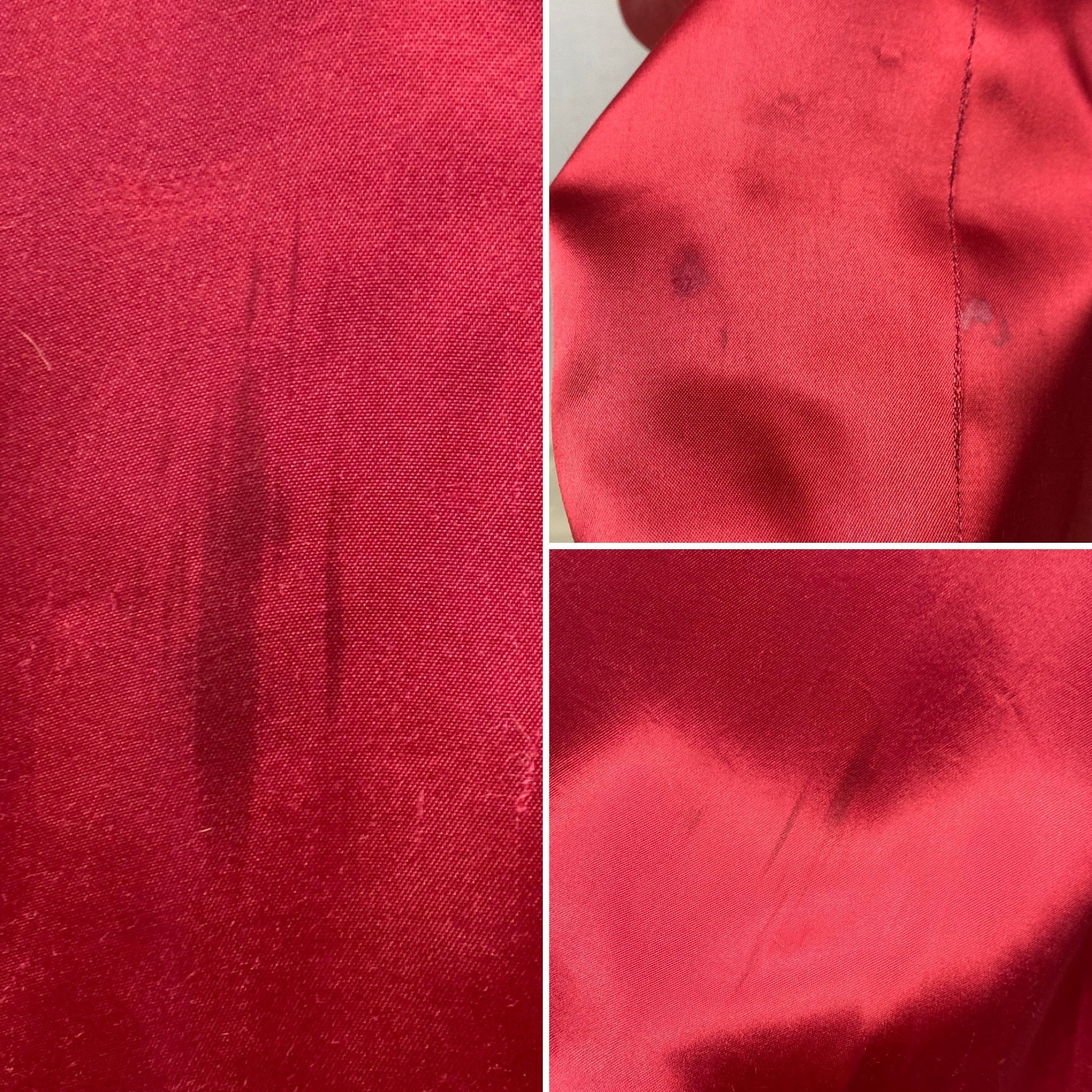 Vintage 1940's Dressing Gown | Ruby Red Rayon Satin with Shirred Princess Sleeves & Brass Zipper | Size XS, S - Daggers & Dames