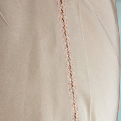 Vintage 1940's Half Slip | Pale Pink Rayon Satin with Embroidered Chiffon Hem | Fray Pruf | Size SM, M - Daggers & Dames