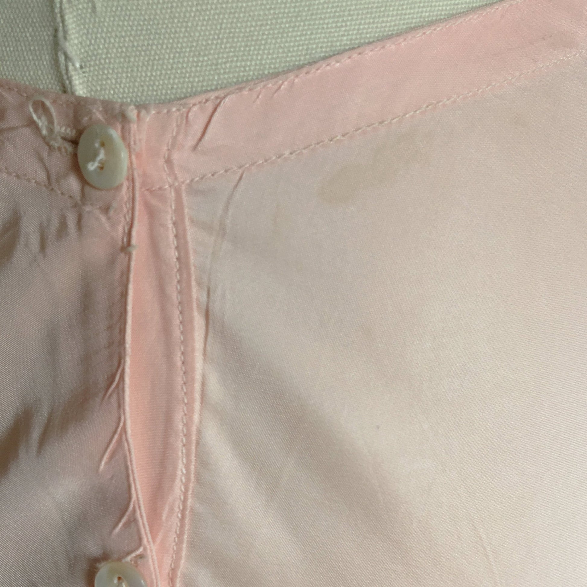 Vintage 1940's Half Slip | Pale Pink Rayon Satin with Embroidered Chiffon Hem | Fray Pruf | Size SM, M - Daggers & Dames
