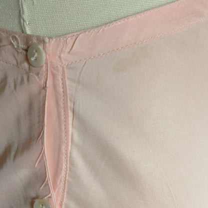 Vintage 1940's Half Slip | Pale Pink Rayon Satin with Embroidered Chiffon Hem | Fray Pruf | Size SM, M - Daggers & Dames