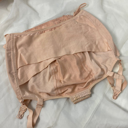 Vintage 1940's Maternity Panty Girdle | Dusty Rose Pink Cotton & Rayon with Corset Lacing | Size LG, XL | Nu-Lift - Daggers & Dames