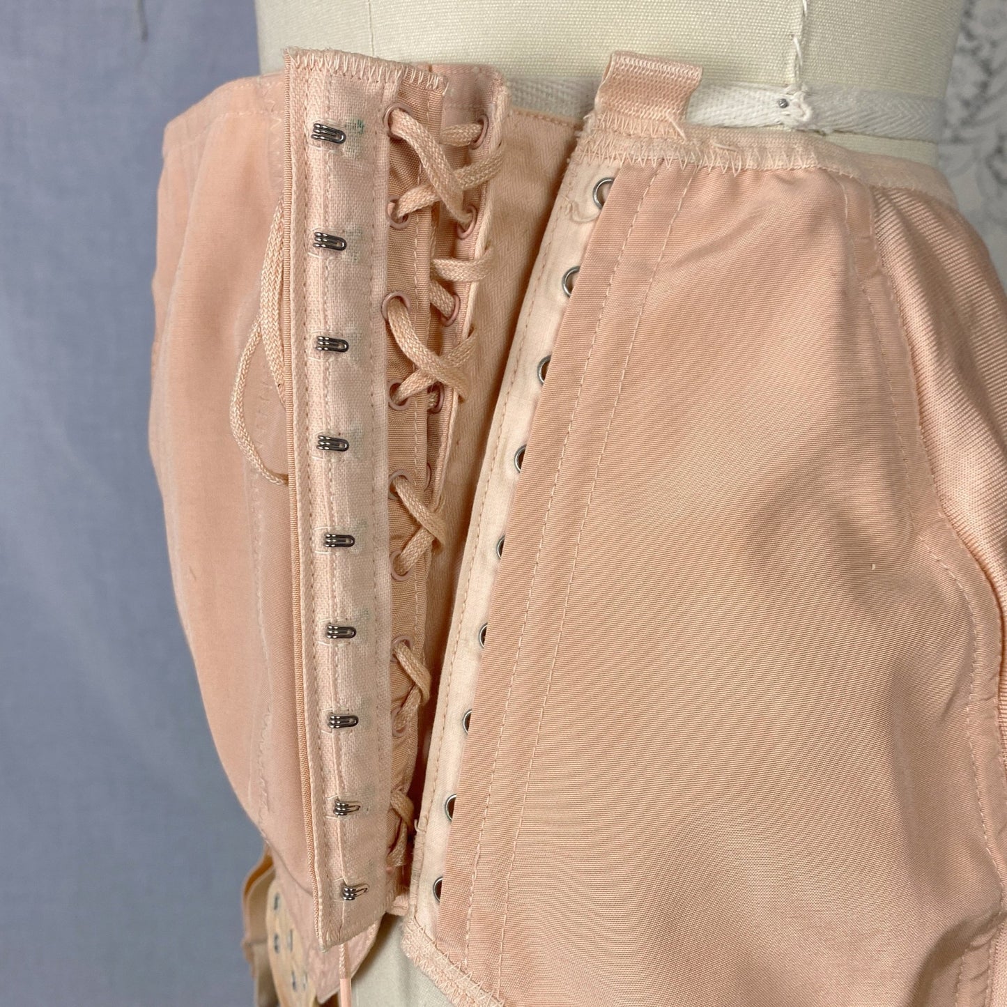 Vintage 1940's Maternity Panty Girdle | Dusty Rose Pink Cotton & Rayon with Corset Lacing | Size LG, XL | Nu-Lift - Daggers & Dames