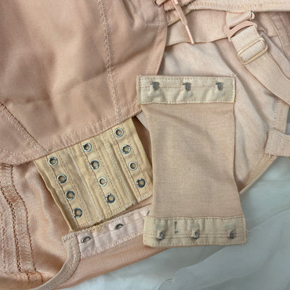 Vintage 1940's Maternity Panty Girdle | Dusty Rose Pink Cotton & Rayon with Corset Lacing | Size LG, XL | Nu-Lift - Daggers & Dames