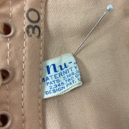 Vintage 1940's Maternity Panty Girdle | Dusty Rose Pink Cotton & Rayon with Corset Lacing | Size LG, XL | Nu-Lift - Daggers & Dames