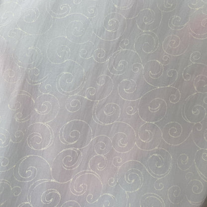 Vintage 1940's Maxi Dress | Semi-Sheer Cream Organza with Swirl Pattern & Rhinestones | Size M, LG - Daggers & Dames