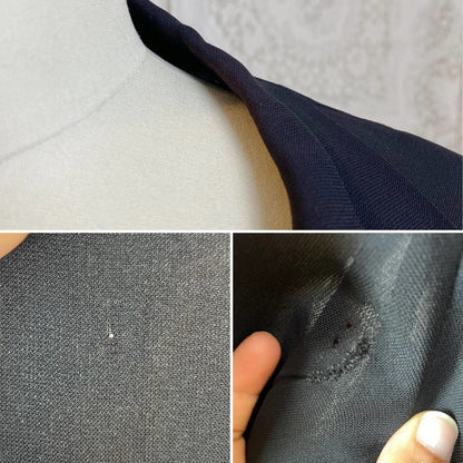 Vintage 1940's Midi Dress | Semi-Sheer Black Rayon Knit | Size XLG - Daggers & Dames