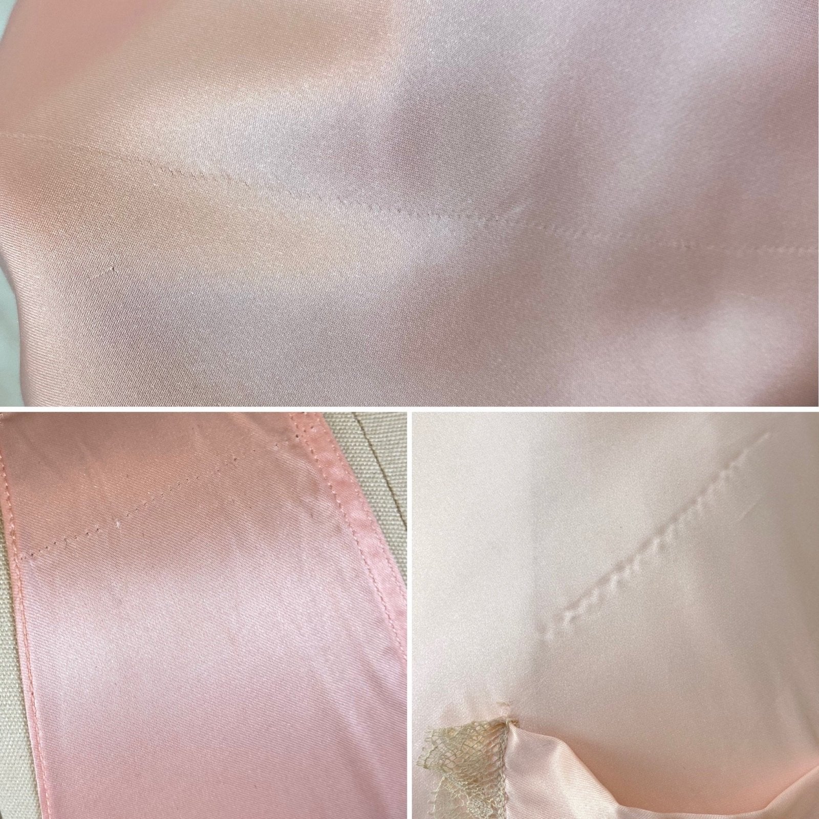 Vintage 1940's Nightgown | Baby Pink Rayon Satin with Ruffled Lace & Silk Chiffon | Size XS - Daggers & Dames