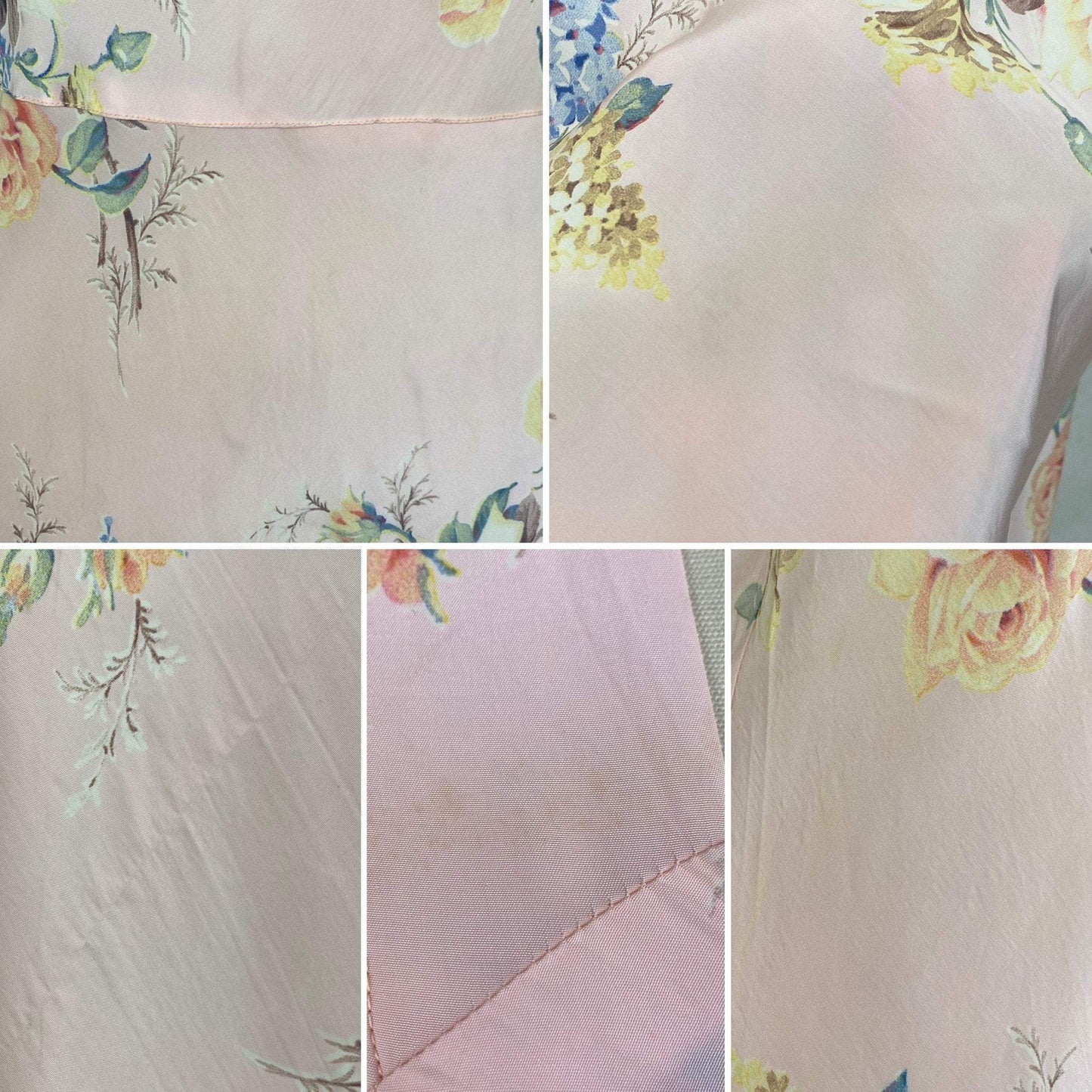 Vintage 1940's Nightgown | Baby Pink with Bold Floral Print | Size 34-36 Bust, S, M | Radcliffe -Never Worn - Daggers & Dames