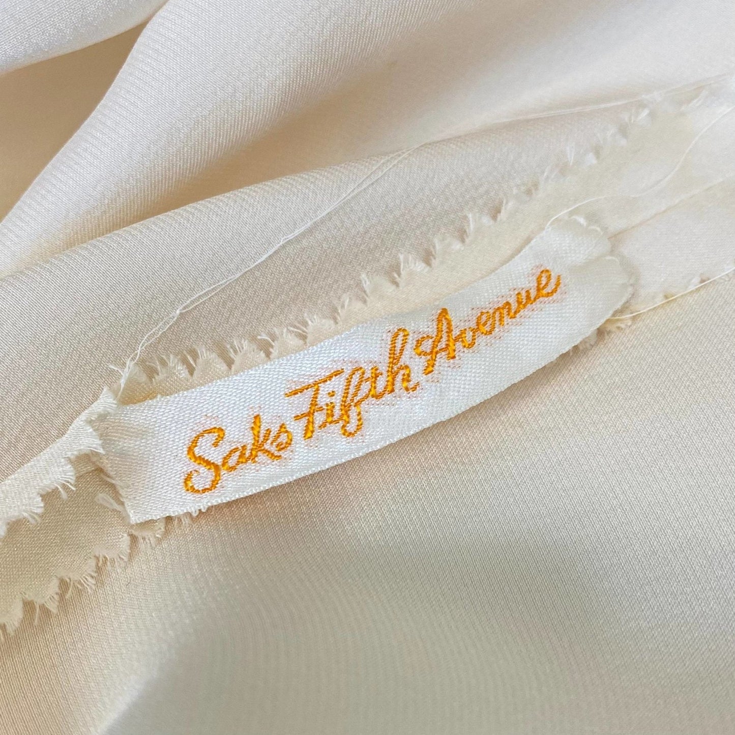 Vintage 1940's Nightgown | Ivory Silk with Nude Floral Lace | Size XS, S | Saks Fifth Avenue - Daggers & Dames