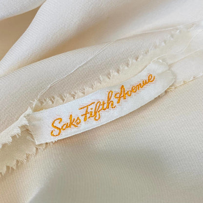 Vintage 1940's Nightgown | Ivory Silk with Nude Floral Lace | Size XS, S | Saks Fifth Avenue - Daggers & Dames