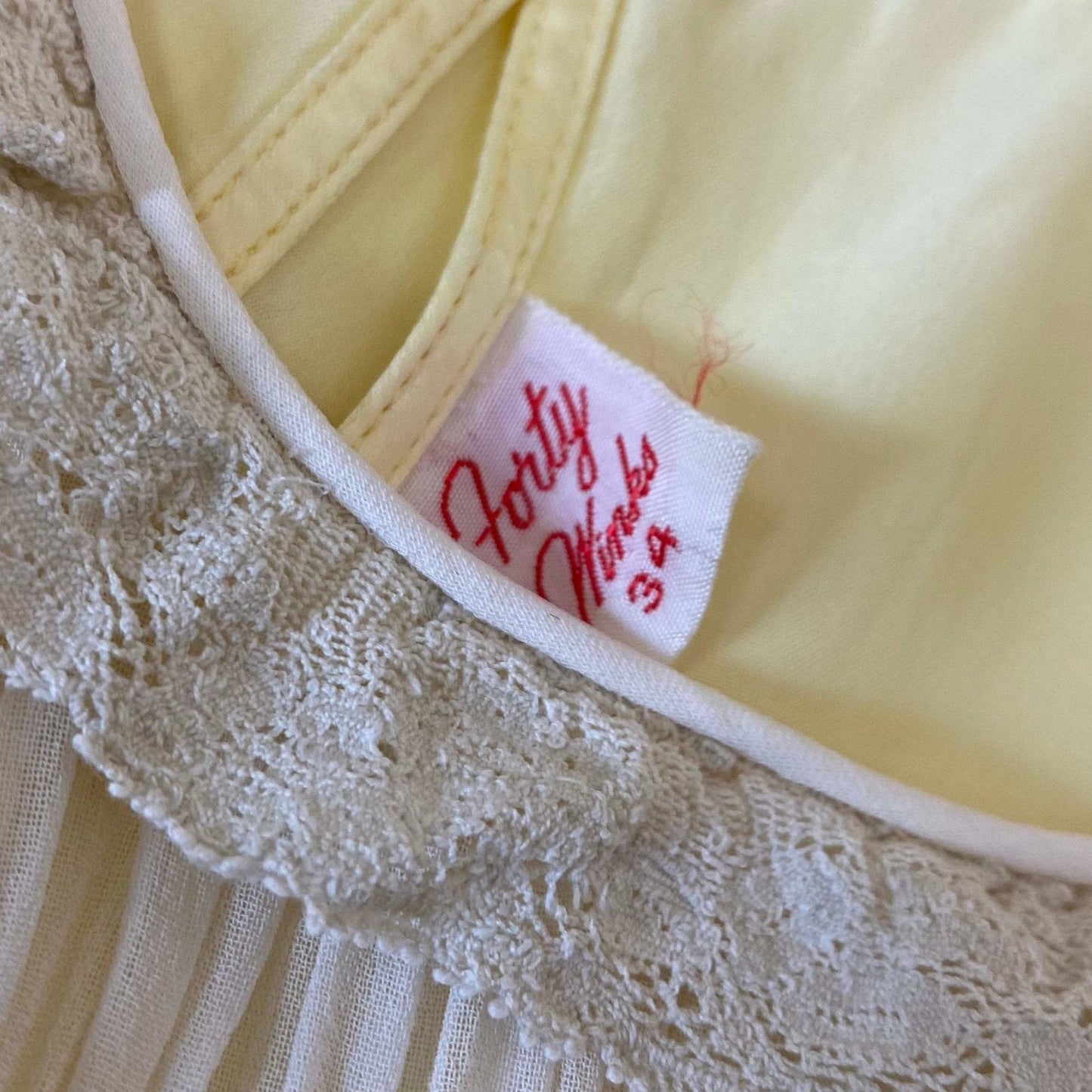 Vintage 1940's Nightgown | Pastel Yellow Rayon Satin with Bone White Chiffon & Ruffled Lace | Size XS, S | Forty Winks - Daggers & Dames