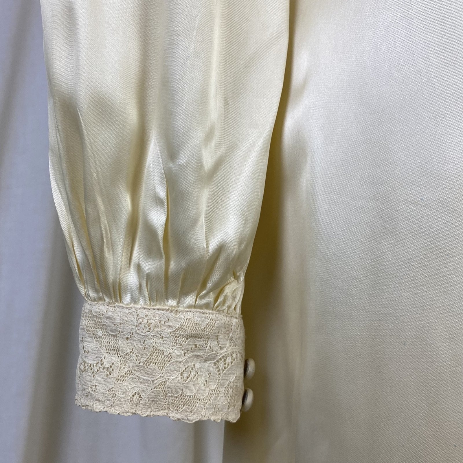 Vintage 1940's Nightgown & Peignoir Set | Champagne Rayon Satin with Sheer Lace Insets | Size XS - Daggers & Dames