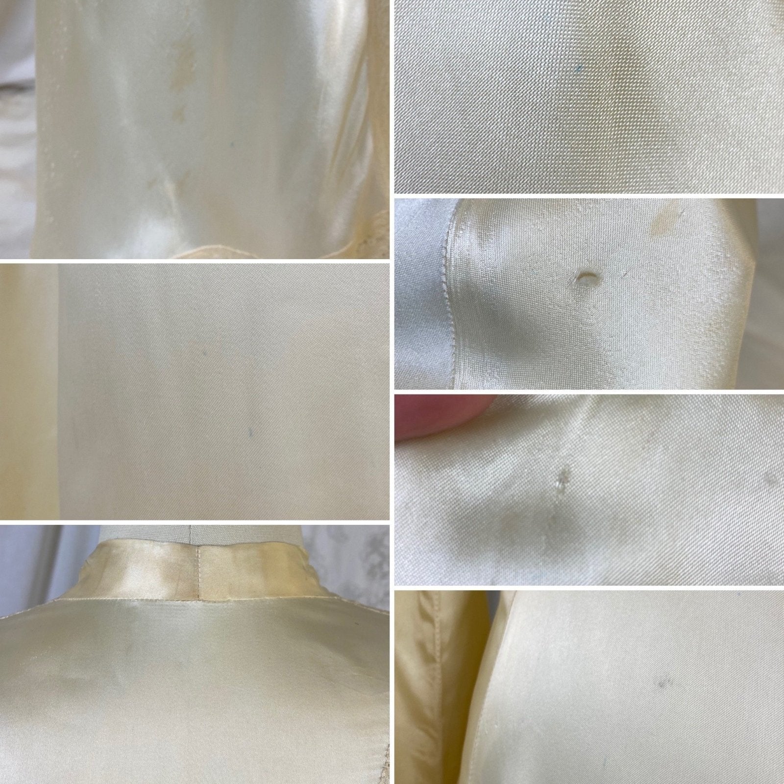 Vintage 1940's Nightgown & Peignoir Set | Champagne Rayon Satin with Sheer Lace Insets | Size XS - Daggers & Dames