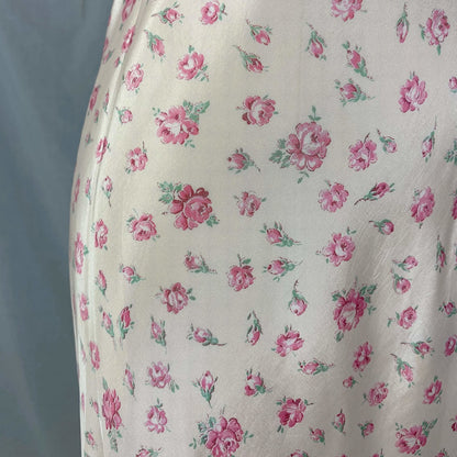 Vintage 1940's Nightgown | Petal Pink Rayon with Rose Floral Print | Size XL | Radcliffe - Daggers & Dames